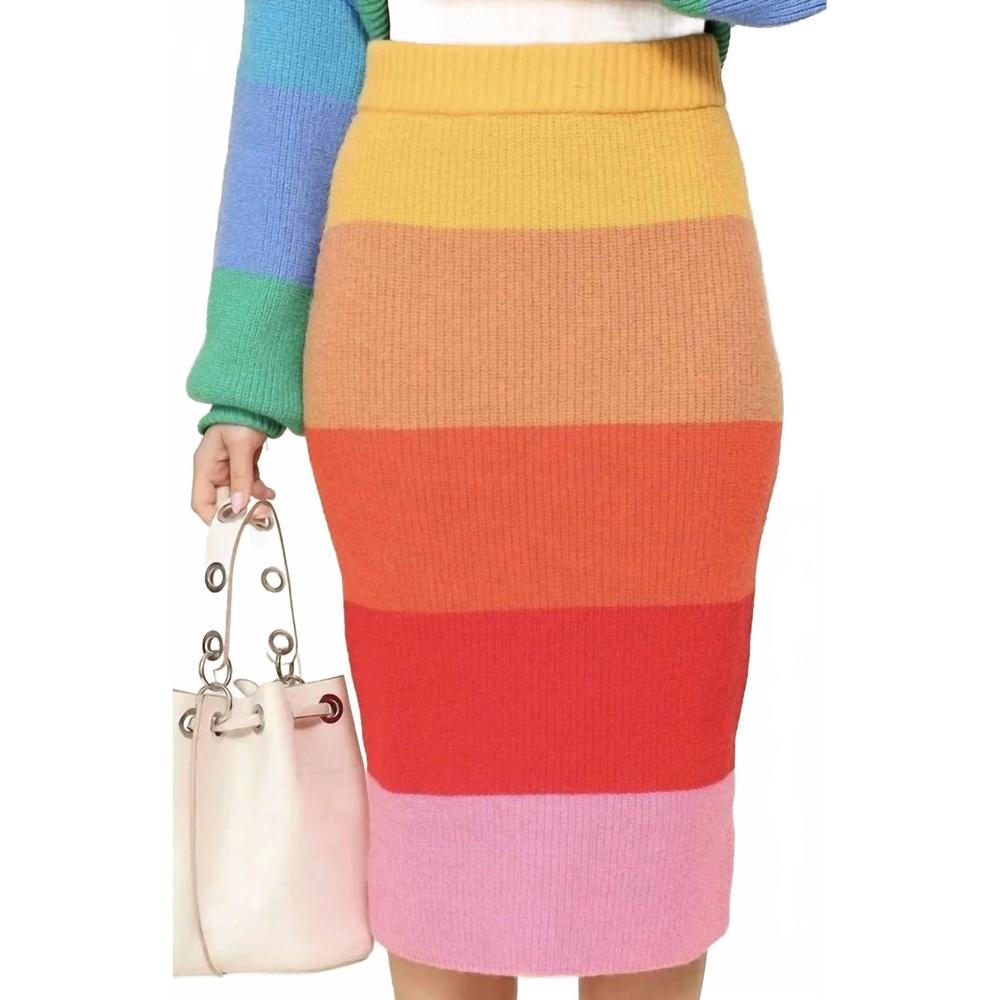 NEW PAPERDOLLS chunky rainbow skirt in multicolor